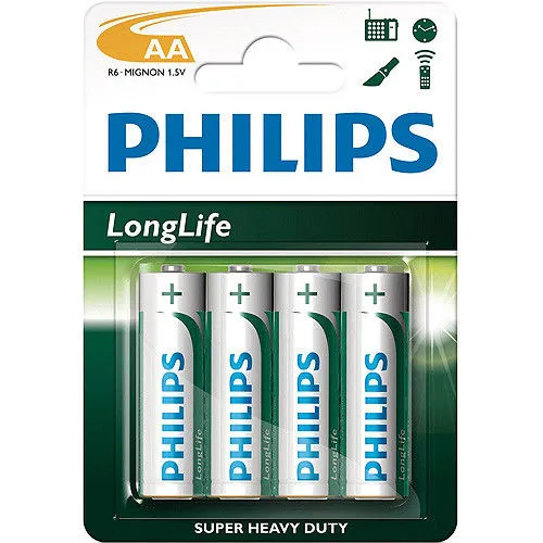 Bateri Philips R6L4B/10, long life AA/ 4 - 1