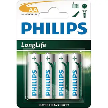 Bateri Philips R6L4B/10, long life AA/ 4