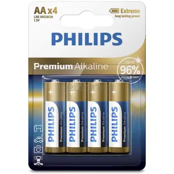 Bateri Philips LR6M4B/10, premium alkaline AA / 4