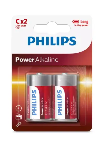 Bateri Philips LR14P2B/10, power alkaline C / 2