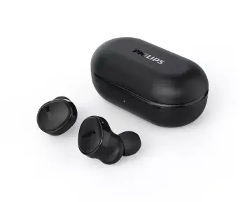 Dëgjuese Buds Philips TAT4556BK/00, wireless ANC Mic, të zeza