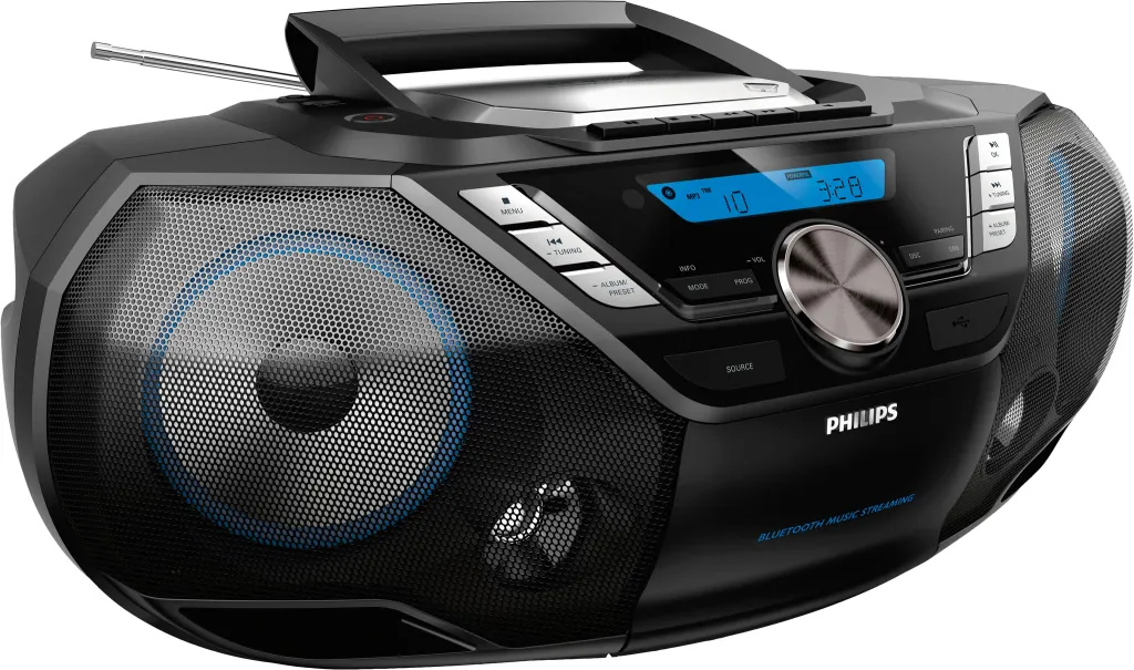 Radio Philips AZB798T/12, CD, FM Bluetooth Dab+ Bass AUX, e zezë - 1