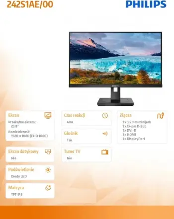 Monitor Philips 242S1AE - 23.8'' LED