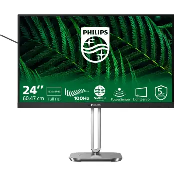 Monitor, Philips, 24B2G5200/00, 24", TFT/LCD, kursim energjie LightSensor & PowerSensor, anti-reflektues, zi/gri