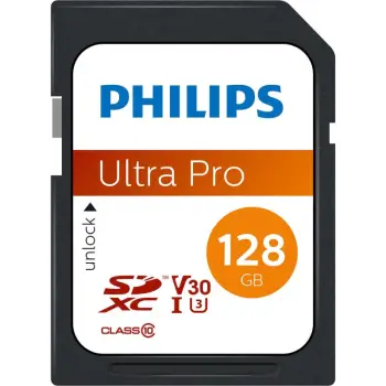 Kartelë SD Philips Ultra Pro 128GB, Class 10, UHS-I, V30