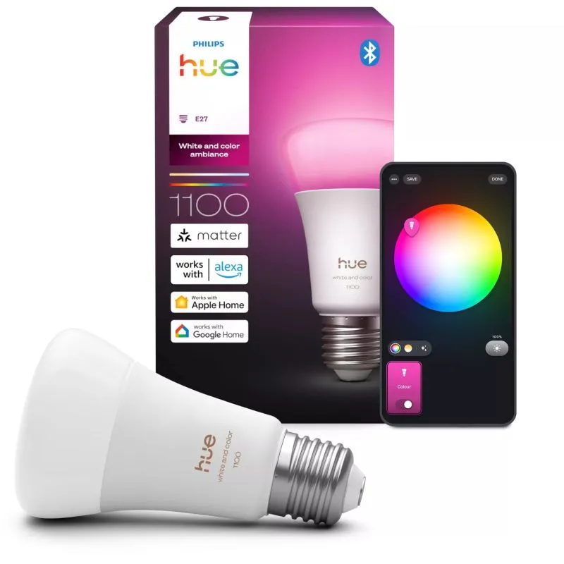 Llambë smart Philips Hue WACA E27, 8.1W, 1100 lm, RGB CCT, e bardhë - 1