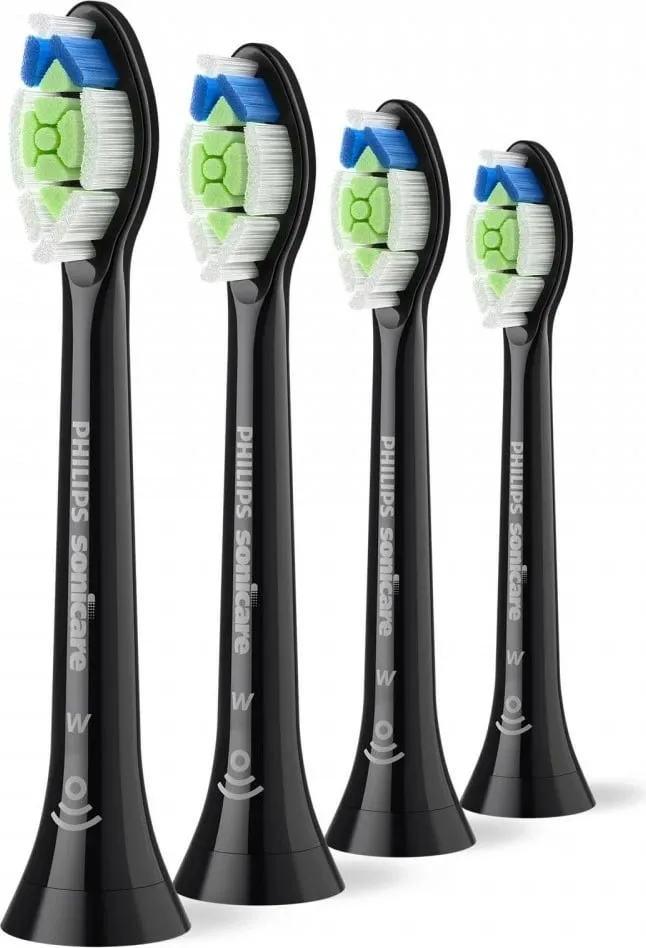 Koka zëvendësuese për furçë dhëmbësh Philips HX6064/88 Optimal White, 4 copë, e zezë - 1
