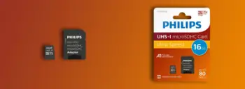 Kartë e memories Philips microSDHC, 16GB Class 10 me adapter