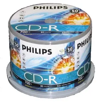 CD-R Philips, 80min, 700MB, 52x SP, 50/1