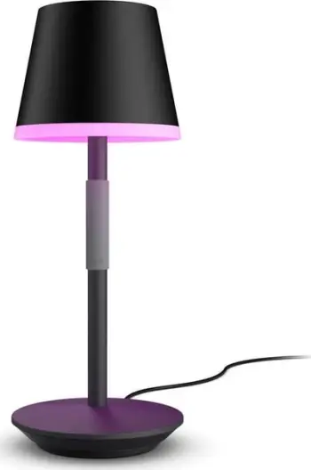 Llambë tavoline smart Philips Hue White & Color Ambiance Go, LED, portative, e zezë