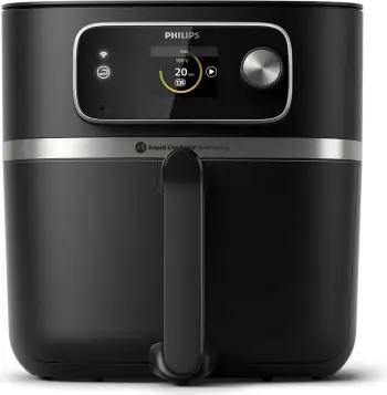 Fritezë me ajër Philips HD9880/90, pa vaj, me termometër, gri