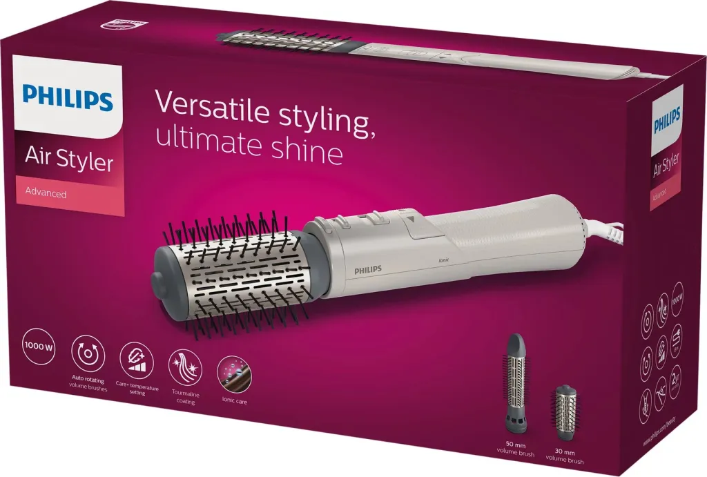 Furçë tharëse flokësh Philips BHA710/00, 1000W, jonizim, e bardhë - 5