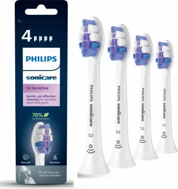Kokë furçe dhëmbësh Philips Sonicare S2 Sensitive HX6054/10, set 4 copë, e bardhë
