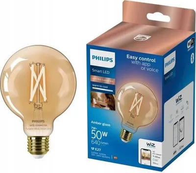 Llambë smart Philips G95, E27, 7W 50W, xham amber - 4