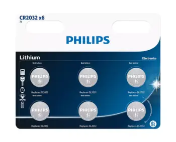Bateri Philips CR2032P6/01B, mini lithium / 6