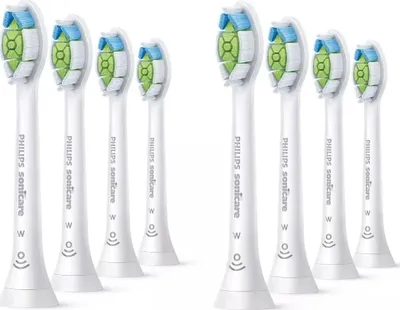 Koka furçe dhëmbësh Philips W2 Optimal White HX6068/12, 8 copë, e bardhë - 1
