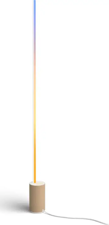 Lampë dyshemeje Philips Hue Signe Oak Gradient, RGBW, smart, pamje druri