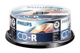 CD-R Philips, 80min, 700MB, 52x SP (25)/1