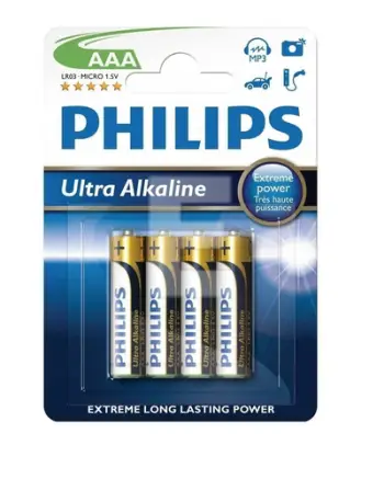 Bateri Philips LR03E4B/10, ultra alkaline AAA / 4