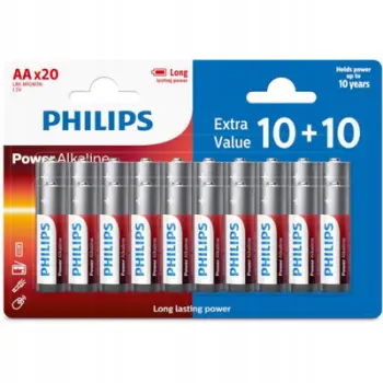 Bateri alkaline Philips Power AA, paketim 20 copë, 1.5V