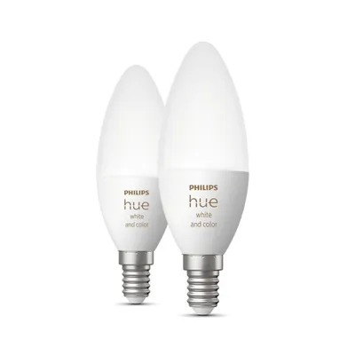 Llamba LED Philips Hue E14 5,3 W RGB, 2 copë - 1