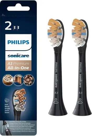 Koka për furçë dhëmbësh Philips A3 HX9092 / 11, 2 copë, të zeza