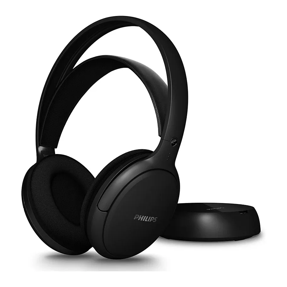 Kufje wireless Philips SHC5200M2, mbi vesh, të zeza - 1