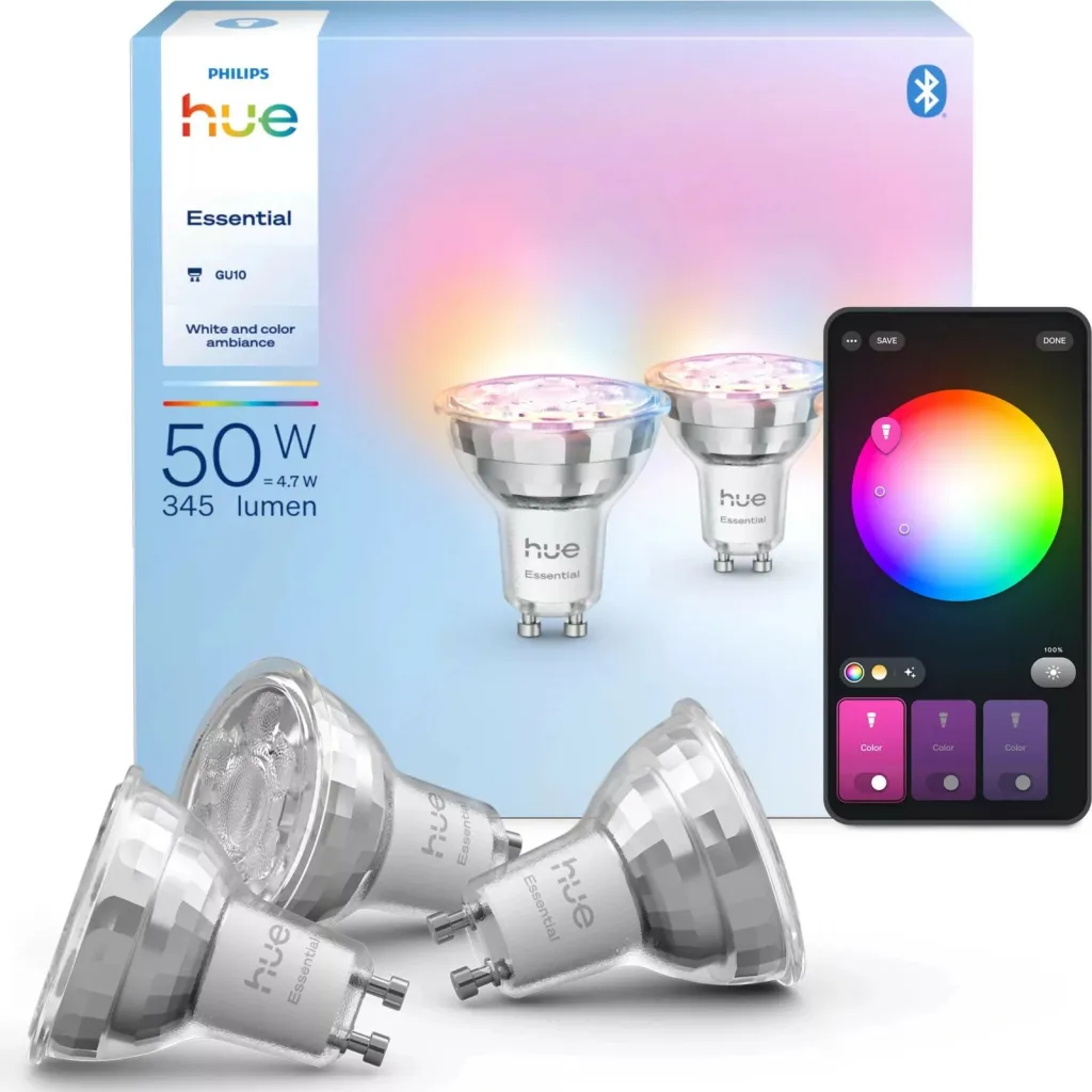 Set llambash smart Philips Hue Essential WCA 345, GU10, me ngjyra, E27 - 3