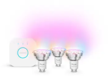 Set llamba inteligjente Philips Hue Essential WCA 345 GU10, 3 copë, shumëngjyrëshe
