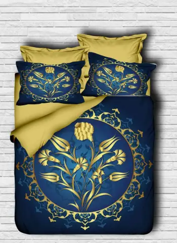 Set mbulesë për jorgan king size, ngjyrë ari dhe kaltër, L'essentiel, 140