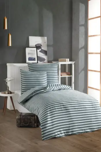 Set mbulesë jorgani Single XL, L'essentiel, saten Water Yollu, bezhë