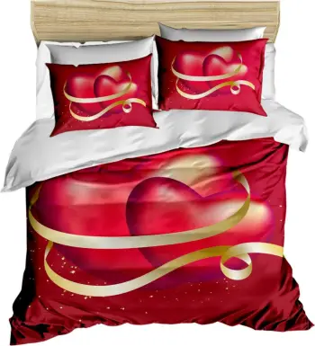 Set mbulesë për jorgan Super King, L'essentiel, 188, ngjyrë e bardhë dhe e kuqe