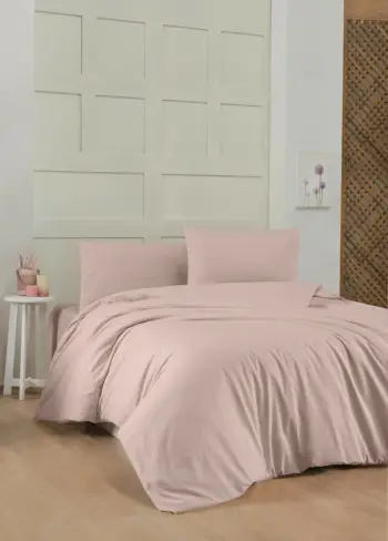 Set mbulesë jorgani ranforce njëpersonëshe, L'essentiel, ngjyrë dusty rose, ottoman