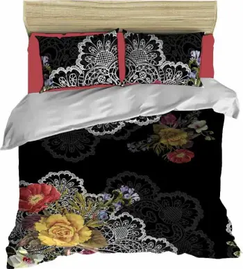 Set mbulesë për jorgan king size L'essentiel, 115, ngjyrë e zezë, e kuqe, e bardhë, e verdhë