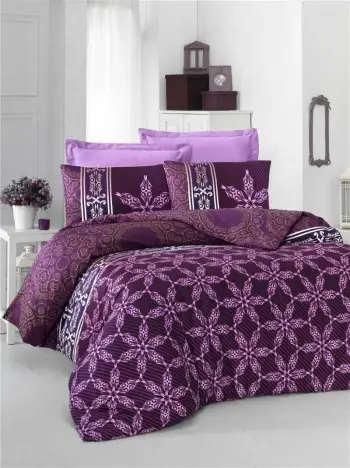 Set mbulesë për jorgan king size, saten, Alisa, lejla e bardhë