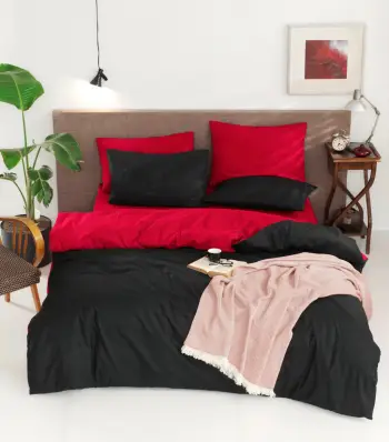 Set mbulesë për jorgan king size, ngjyrë e kuqe dhe e zezë, L'essentiel, 171