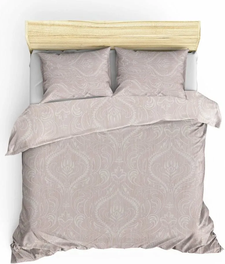 Set mbulesë për jorgan dopio Ranforce, Ornament, krem - 2