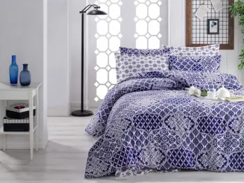 Set mbulesë për dyshek dopio L'essentiel, ngjyrë e bardhë, mustard dhe kaltër e errët