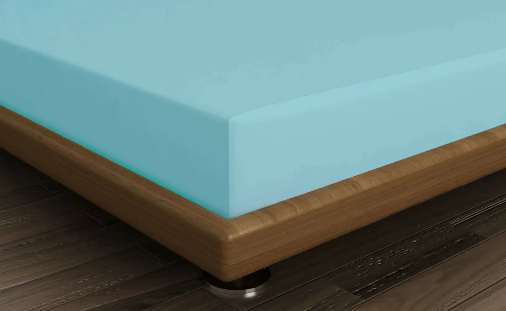 Çarçaf i vetem fitted Ranforce, ngjyrë turquoise, L'essentiel - 2