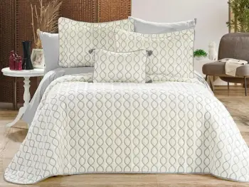 Set mbulesë dysheku dopio, L'essentiel Brillance, krem-gri