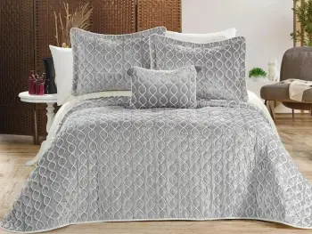 Set mbulesë dysheku dopio, L'essentiel Brillance, ngjyrë gri