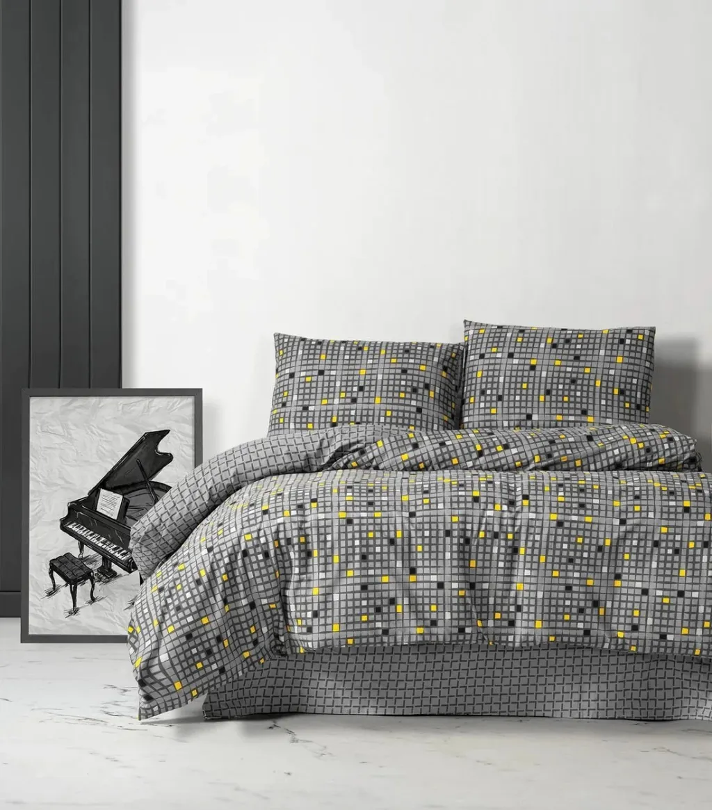 Set mbulesë për jorgan dopio satin Caprice, ngjyrë e verdhë, L'essentiel - 1