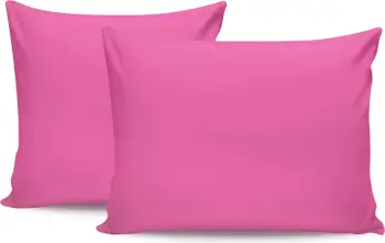Set këllëfësh jastëku (2 copë), pambuk ranforce, ngjyrë rozë e zbehtë, 50x80cm