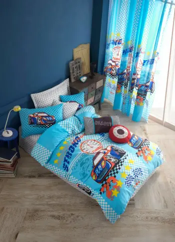 Set mbulesë për jorgan Single XL, Turbo, ngjyrë e kaltër