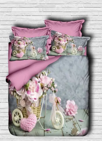 Set mbulesë për jorgan king size, L'essentiel, ngjyrë vjollcë, gri dhe e bardhë, 3 pjesë, 240x220 cm