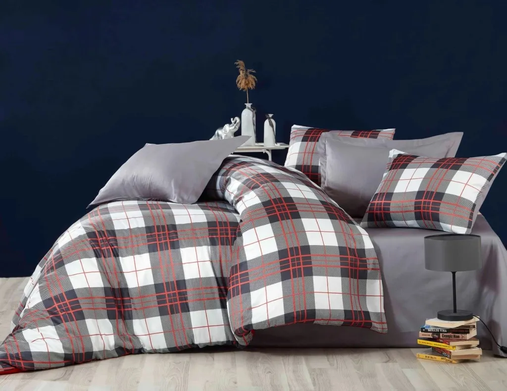 Set mbulesë për jorgan king size L'essentiel, gri, e bardhë, e kuqe, 479 - 1