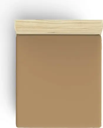 Çarçaf i vetëm me lastik, ngjyrë kafe e çelët, L'essentiel, 100x200+30cm
