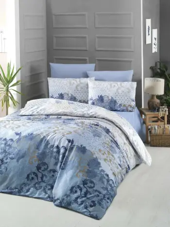 Set mbulesë për jorgan king size, saten, ngjyrë kaltër, L'essentiel, Nerissa