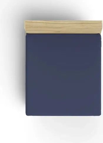 Çarçaf fitted king, pambuk 100%, ngjyrë kaltër e errët, L'essentiel, 160x200+30 cm