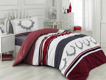 Set mbulesë për jorgan dopio Ranforce, L'essentiel, Oaken, e bardhë, e zezë, e kuqe